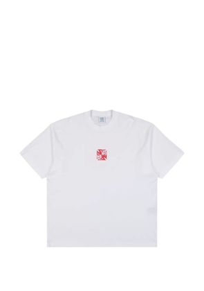 VETEMENTS double biker cross-logo T-shirt - White