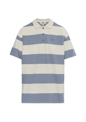 MUNTHE striped embroidered polo top - Blue