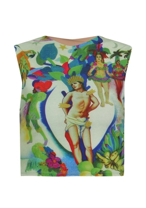 Amir Slama sleeveless printed top - Green