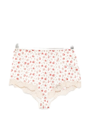 Dolce & Gabbana floral-print lace briefs - White