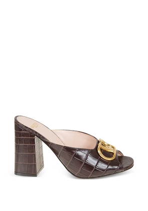 Valentino Garavani logo-detail heeled sandals - Brown