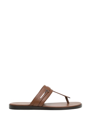 TOM FORD logo leather flip-flops - Brown