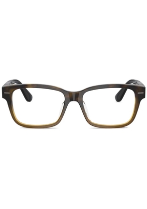 Brunello Cucinelli rectangle-frame glasses - Brown