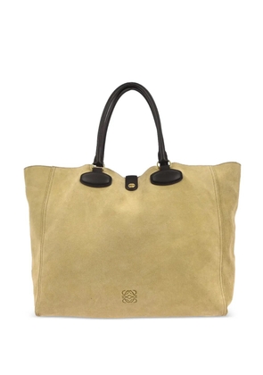 Loewe Pre-Owned 2012 Leo top-handle suede tote bag - Neutrals