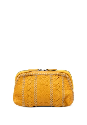 Bottega Veneta Pre-Owned 2012-2025 Embossed Leather Stitched Cosmetic pouch - Yellow