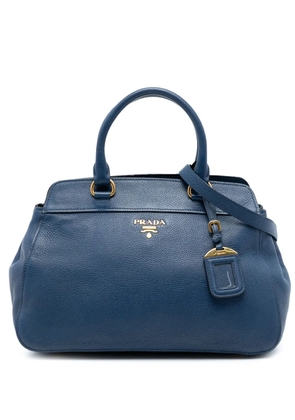 Prada Pre-Owned 2000-2025 Vitello Daino Open Convertible Tote satchel - Blue