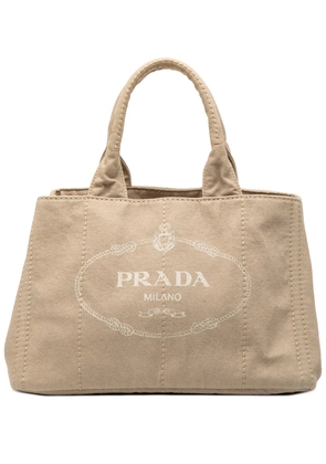Prada Pre-Owned 2013-2025 Canvas Canapa Logo satchel - Brown