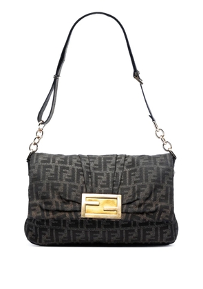 Fendi Pre-Owned 2010-2026 Large Zucca Canvas Mia Flap shoulder bag - Brown