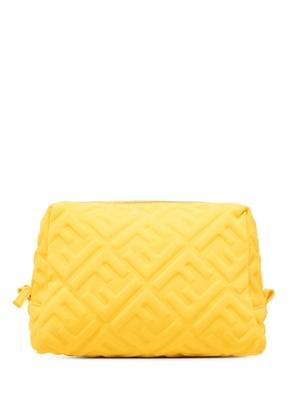 Fendi Pre-Owned 2010-2025 Zucca Embossed Technical Fabric Cosmetic pouch - Yellow