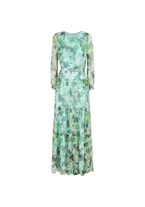 Saloni Isabel tiered floral maxi dress - Green