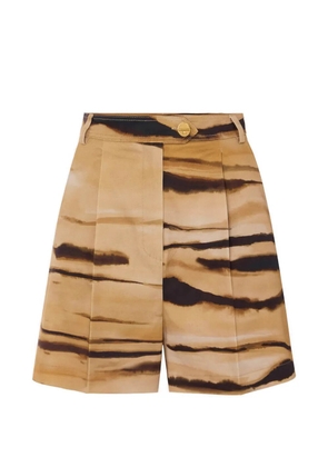 Elisabetta Franchi drill tiger print shorts - Neutrals