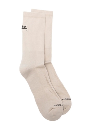 A-COLD-WALL* logo-embroidered socks - Neutrals
