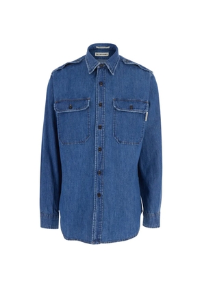 Roy Rogers xEva Herzigová buttoned flap-pocket shirt - Blue