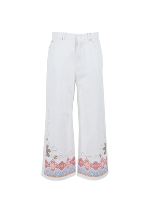Weekend Max Mara floral embroidered trousers - White