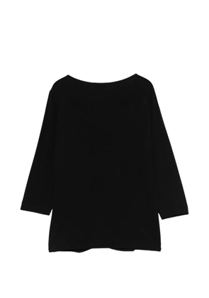 Clips V-neck gathered T-shirt - Black