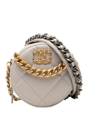CHANEL Pre-Owned 2021 Lambskin 19 Round Clutch with Chain satchel - Brown