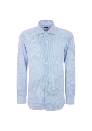 Barba cotton striped shirt - Blue