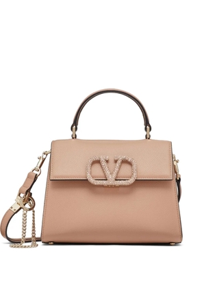 Valentino Garavani small Vsling handbag with jewel embroidery - Neutrals