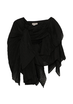 Yohji Yamamoto asymmetric draped midi skirt - Black