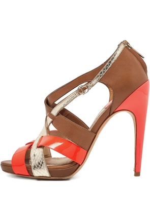 Christian Dior Pre-Owned 10mm leather strappy sandals - Brown