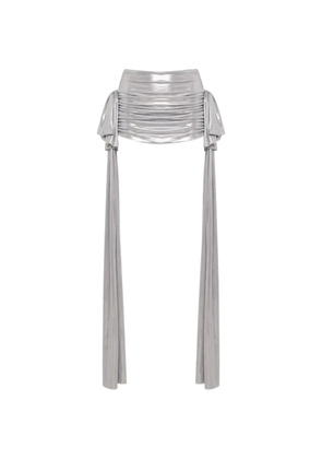 Norma Kamali Norma Bill Pickleball bow-detail mini skirt - Silver