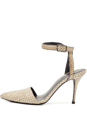 Pre-Owned Alexander Wang 100mm snakeskin ankle-strap pumps - Neutrals