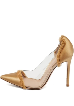 Gianvito Rossi 2024 110mm satin fringe pumps - Yellow
