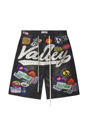 Vale 1980s Jorts appliqué-embellished shorts - Black