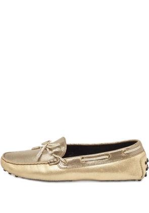 Tod's Vintage suede loafers - Gold