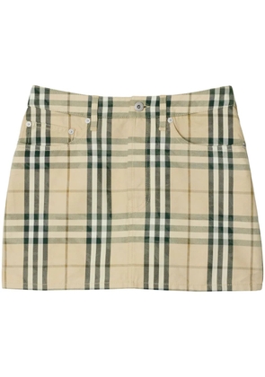Burberry check-pattern mini skirt - Neutrals