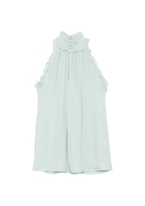 Costarellos ruffled halterneck top - Green