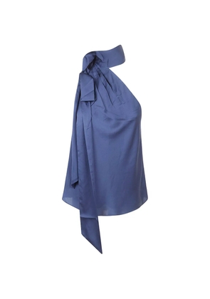 Lauren Ralph Lauren Charmeuse tie neck blouse - Blue