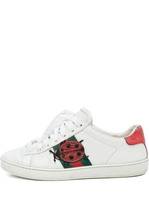 Gucci Pre-Owned 2024 Ace Ladybug Web-stripe sneakers - White