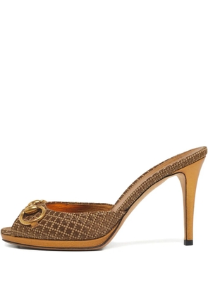 Gucci Pre-Owned Horsebit slide sandals - Brown