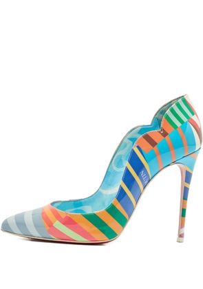Christian Louboutin Pre-Owned Hot Chick printed leather pumps - Blue