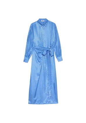 MSGM tie-waist patterned dress - Blue