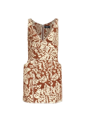 DSQUARED2 V-neck mini dress - Brown