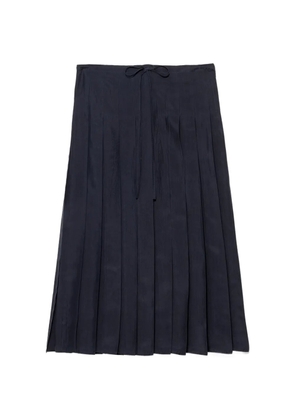Prada pleated silk midi-skirt - Blue