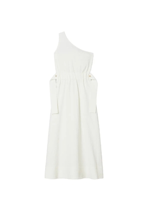 Tory Burch one-shoulder belted cotton dress - White