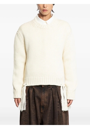 Hed Mayner fringed wool sweater - Neutrals