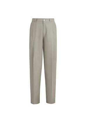Brunello Cucinelli cotton and linen panama trousers with pleat - Neutrals
