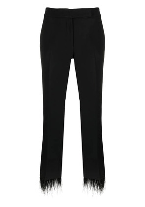 Michael Kors feather-trim tailored trousers - Black