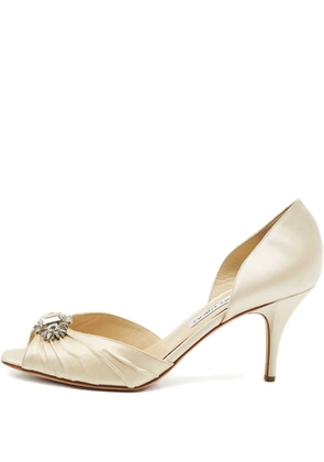 Jimmy Choo Pre-Owned embellished satin sandals - Neutrals