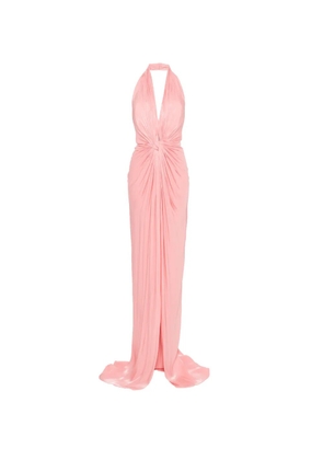 Costarellos halter gathered maxi dress - Pink