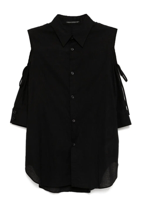 Yohji Yamamoto asymmetric-shoulder shirt - Black