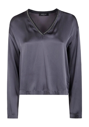 Fabiana Filippi V-neck embellished blouse - Grey