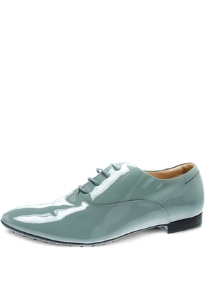 Tod's Vintage patent-finish leather oxford shoes - Blue