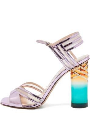 Nicholas Kirkwood metallic block-heel sandals - Purple