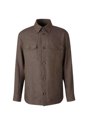 Canali buttoned flap-pocket jacket - Brown