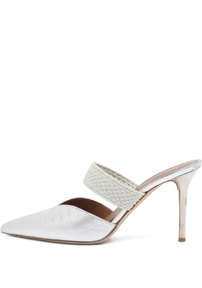 Malone Souliers embossed leather mules - Silver